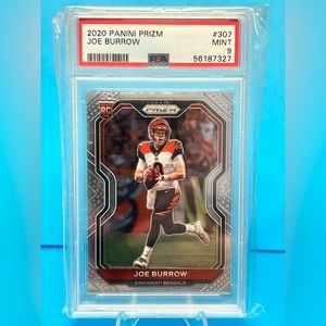 Joe Burrow No. 307 Panini Prizm Rookie Card PSA 9 NFL Cincinnati Bengals